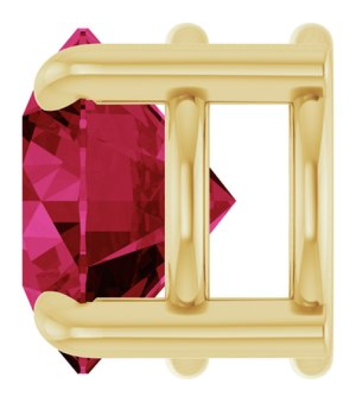 88436 Pendant Set 14K Yellow Round Lab-Grown Ruby 6.5 Mm Polished Lab-Grown Ruby Solitaire Slide Pendant