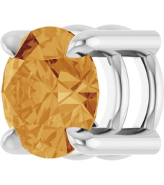 88436 Pendant Set Platinum Round Natural Citrine 5.5 Mm Polished Natural Citrine Solitaire Slide Pendant