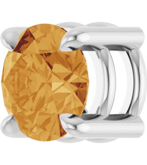 88436 Pendant Set Platinum Round Natural Citrine 5.5 Mm Polished Natural Citrine Solitaire Slide Pendant