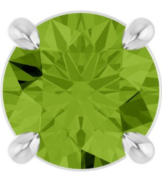 88436 Pendant Set Platinum Round Natural Peridot 5.5 Mm Polished Natural Peridot Solitaire Slide Pendant