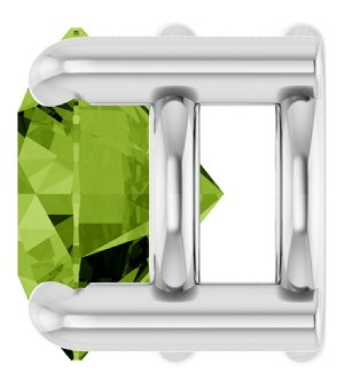 88436 Pendant Set Platinum Round Natural Peridot 5.5 Mm Polished Natural Peridot Solitaire Slide Pendant