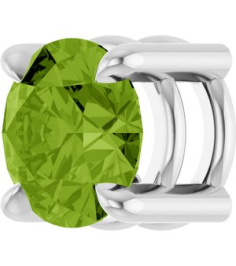 88436 Pendant Set Platinum Round Natural Peridot 5.5 Mm Polished Natural Peridot Solitaire Slide Pendant