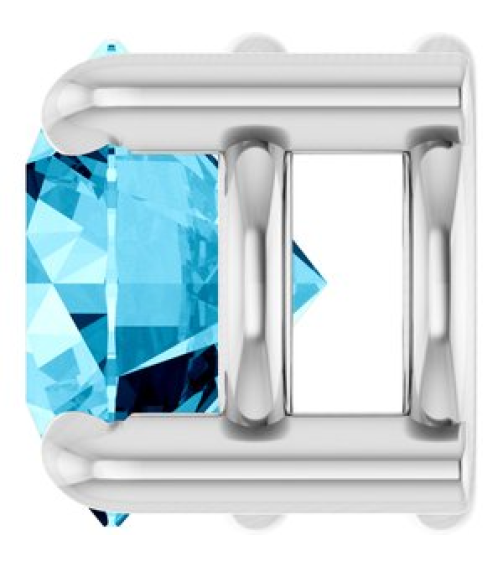 88436 Pendant Set Platinum Round Natural Aquamarine 5.5 Mm Polished Natural Aquamarine Solitaire Slide Pendant