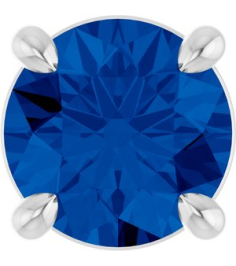 88436 Pendant Set 14K White Round Lab-Grown Blue Sapphire 5.5 Mm Polished Lab-Grown Blue Sapphire Solitaire Slide Pendant