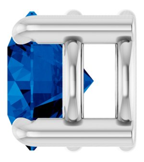 88436 Pendant Set 14K White Round Lab-Grown Blue Sapphire 5.5 Mm Polished Lab-Grown Blue Sapphire Solitaire Slide Pendant