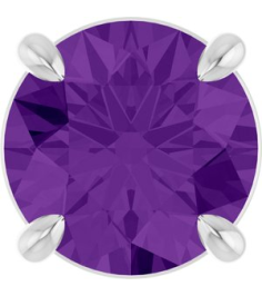 88436 Pendant Set Platinum Round Natural Amethyst 6.5 Mm Polished Natural Amethyst Solitaire Slide Pendant