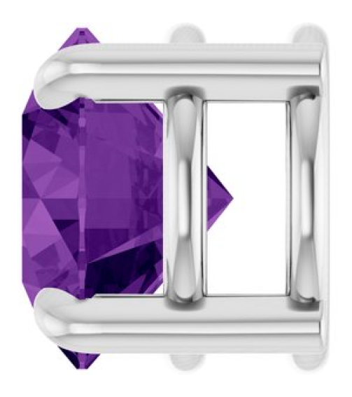 88436 Pendant Set Platinum Round Natural Amethyst 6.5 Mm Polished Natural Amethyst Solitaire Slide Pendant