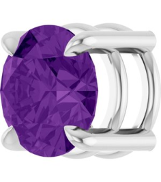 88436 Pendant Set Platinum Round Natural Amethyst 6.5 Mm Polished Natural Amethyst Solitaire Slide Pendant
