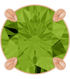 88436 Pendant Set 14K Rose Round Natural Peridot 6.5 Mm Polished Natural Peridot Solitaire Slide Pendant