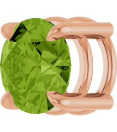 88436 Pendant Set 14K Rose Round Natural Peridot 6.5 Mm Polished Natural Peridot Solitaire Slide Pendant