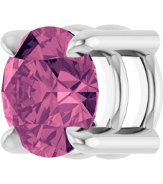 88436 Pendant Set Platinum Round Natural Pink Tourmaline 5.5 Mm Polished Natural Pink Tourmaline Solitaire Slide Pendant