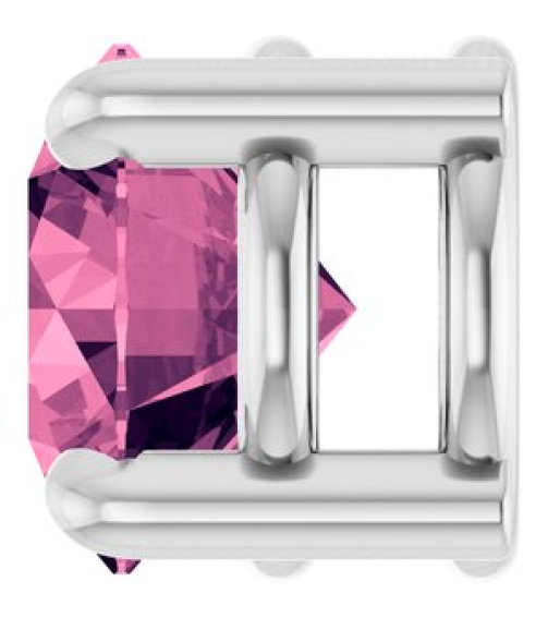 88436 Pendant Set Platinum Round Natural Pink Tourmaline 5.5 Mm Polished Natural Pink Tourmaline Solitaire Slide Pendant