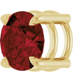 88436 Pendant Set 14K Yellow Round Natural Mozambique Garnet 6.5 Mm Polished Natural Mozambique Garnet Solitaire Slide Pendant
