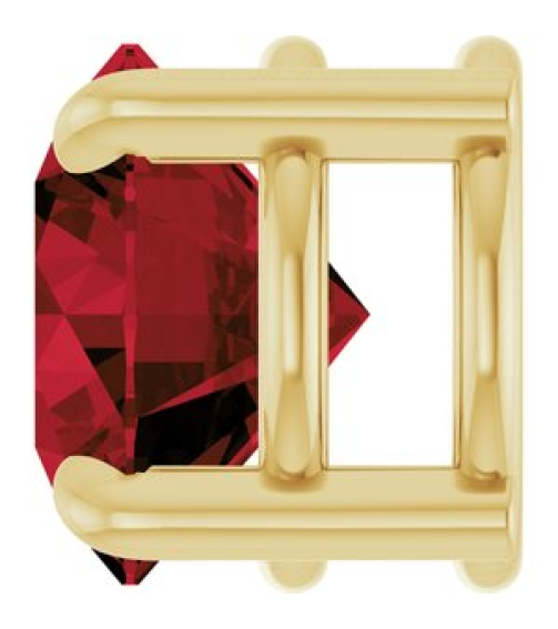 88436 Pendant Set 14K Yellow Round Natural Mozambique Garnet 6.5 Mm Polished Natural Mozambique Garnet Solitaire Slide Pendant