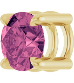 88436 Pendant Set 14K Yellow Round Natural Pink Tourmaline 5.5 Mm Polished Natural Pink Tourmaline Solitaire Slide Pendant