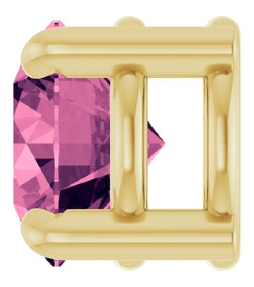 88436 Pendant Set 14K Yellow Round Natural Pink Tourmaline 5.5 Mm Polished Natural Pink Tourmaline Solitaire Slide Pendant