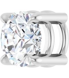 88436 Pendant Set 14K White Round Natural White Sapphire 5.5 Mm Polished Natural White Sapphire Solitaire Slide Pendant