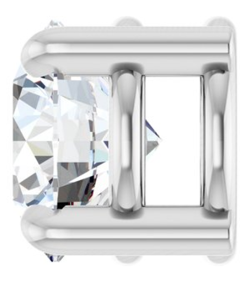 88436 Pendant Set 14K White Round Natural White Sapphire 5.5 Mm Polished Natural White Sapphire Solitaire Slide Pendant