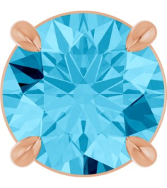 88436 Pendant Set 14K Rose Round Natural Aquamarine 6.5 Mm Polished Natural Aquarmarine Solitaire Slide Pendant