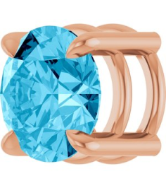 88436 Pendant Set 14K Rose Round Natural Aquamarine 6.5 Mm Polished Natural Aquarmarine Solitaire Slide Pendant