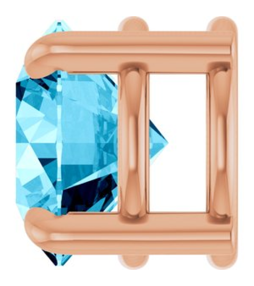 88436 Pendant Set 14K Rose Round Natural Aquamarine 6.5 Mm Polished Natural Aquarmarine Solitaire Slide Pendant