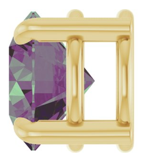 88436 Pendant Set 14K Yellow Round Lab-Grown Alexandrite 6.5 Mm Polished Lab-Grown Alexandrite Solitaire Slide Pendant