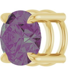 88436 Pendant Set 14K Yellow Round Lab-Grown Alexandrite 6.5 Mm Polished Lab-Grown Alexandrite Solitaire Slide Pendant