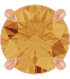 88436 Pendant Set 14K Rose Round Natural Citrine 6.5 Mm Polished Natural Citrine Solitaire Slide Pendant