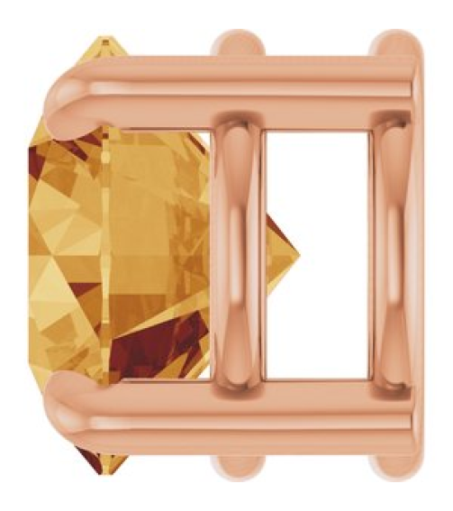 88436 Pendant Set 14K Rose Round Natural Citrine 6.5 Mm Polished Natural Citrine Solitaire Slide Pendant