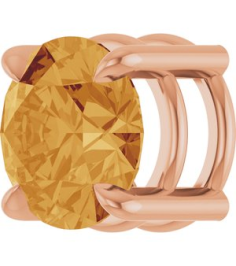 88436 Pendant Set 14K Rose Round Natural Citrine 6.5 Mm Polished Natural Citrine Solitaire Slide Pendant
