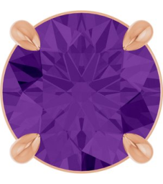 88436 Pendant Set 14K Rose Round Natural Amethyst 6.5 Mm Polished Natural Amethyst Solitaire Slide Pendant