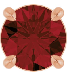 88436 Pendant Set 14K Rose Round Natural Mozambique Garnet 5.5 Mm Polished Natural Mozambique Garnet Solitaire Slide Pendant