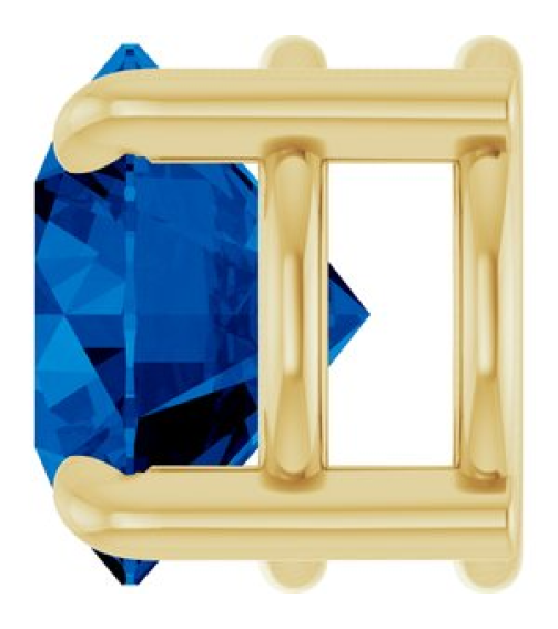 88436 Pendant Set 14K Yellow Round Natural Blue Sapphire 6.5 Mm Polished Natural Blue Sapphire Solitaire Slide Pendant