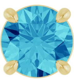88436 Pendant Set 14K Yellow Round Natural Blue Zircon 5.5 Mm Polished Natural Blue Zircon Solitaire Slide Pendant