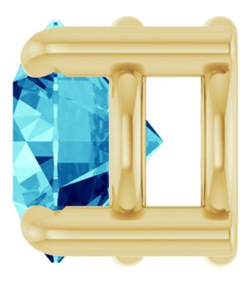 88436 Pendant Set 14K Yellow Round Natural Blue Zircon 5.5 Mm Polished Natural Blue Zircon Solitaire Slide Pendant