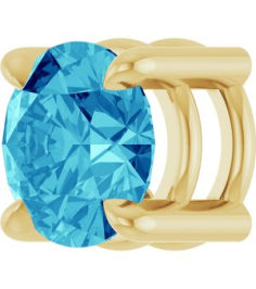 88436 Pendant Set 14K Yellow Round Natural Blue Zircon 5.5 Mm Polished Natural Blue Zircon Solitaire Slide Pendant