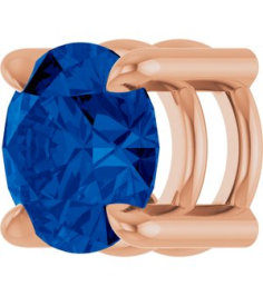 88436 Pendant Set 14K Rose Round Lab-Grown Blue Sapphire 5.5 Mm Polished Lab-Grown Blue Sapphire Solitaire Slide Pendant
