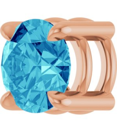 88436 Pendant Set 14K Rose Round Natural Blue Zircon 5.5 Mm Polished Natural Blue Zircon Solitaire Slide Pendant