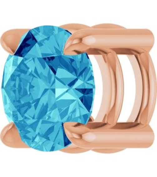 88436 Pendant Set 14K Rose Round Natural Blue Zircon 5.5 Mm Polished Natural Blue Zircon Solitaire Slide Pendant