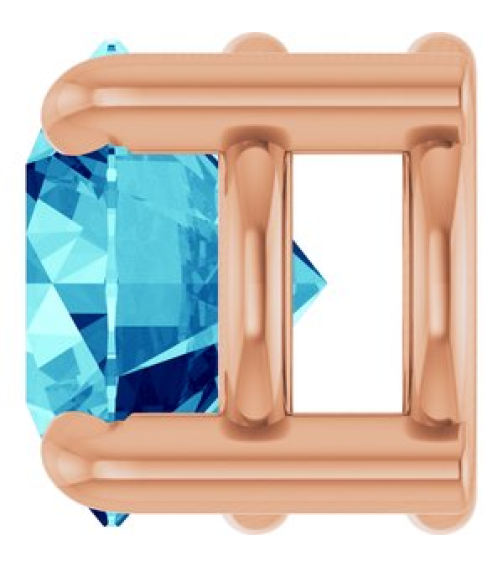 88436 Pendant Set 14K Rose Round Natural Blue Zircon 5.5 Mm Polished Natural Blue Zircon Solitaire Slide Pendant