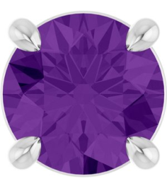 88436 Pendant Set Platinum Round Natural Amethyst 5.5 Mm Polished Natural Amethyst Solitaire Slide Pendant