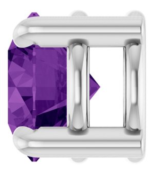 88436 Pendant Set Platinum Round Natural Amethyst 5.5 Mm Polished Natural Amethyst Solitaire Slide Pendant