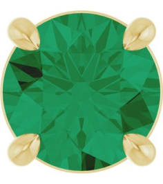 88436 Pendant Set 14K Yellow Round Lab-Grown Emerald 5.5 Mm Polished Lab-Grown Emerald Solitaire Slide Pendant