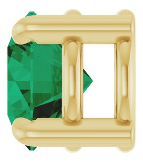 88436 Pendant Set 14K Yellow Round Lab-Grown Emerald 5.5 Mm Polished Lab-Grown Emerald Solitaire Slide Pendant