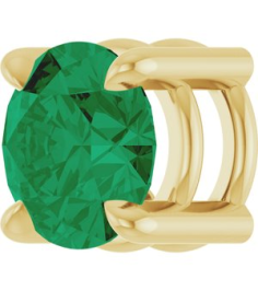 88436 Pendant Set 14K Yellow Round Lab-Grown Emerald 5.5 Mm Polished Lab-Grown Emerald Solitaire Slide Pendant