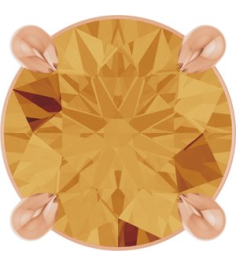 88436 Pendant Set 14K Rose Round Natural Citrine 5.5 Mm Polished Natural Citrine Solitaire Slide Pendant