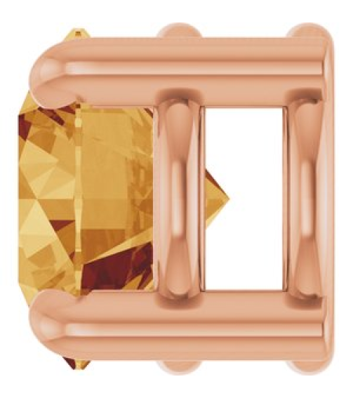 88436 Pendant Set 14K Rose Round Natural Citrine 5.5 Mm Polished Natural Citrine Solitaire Slide Pendant