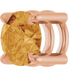 88436 Pendant Set 14K Rose Round Natural Citrine 5.5 Mm Polished Natural Citrine Solitaire Slide Pendant