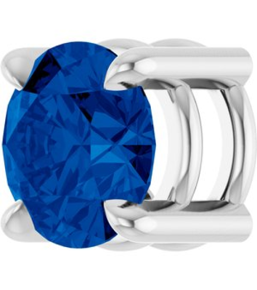 88436 Pendant Set Platinum Round Natural Blue Sapphire 5.5 Mm Polished Natural Blue Sapphire Solitaire Slide Pendant