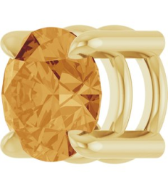 88436 Pendant Set 14K Yellow Round Natural Citrine 5.5 Mm Polished Natural Citrine Solitaire Slide Pendant